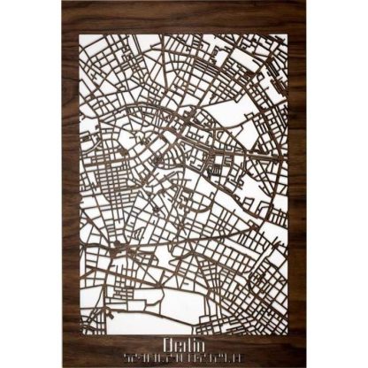 Citymap Berlijn 40x60 cm Palissander houten cadeau decoratie relatiegeschenk van WoodWideCities