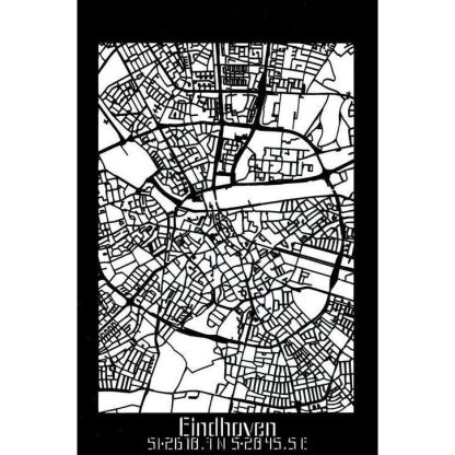 Citymap Eindhoven houten cadeau decoratie relatiegeschenk van WoodWideCities