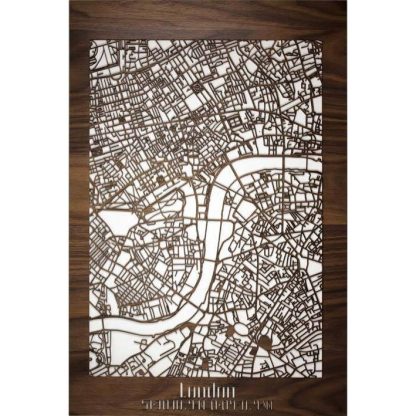 Citymap London houten cadeau decoratie relatiegeschenk van WoodWideCities