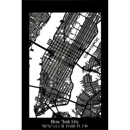 Citymap New York City houten cadeau decoratie relatiegeschenk van WoodWideCities