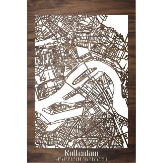 Citymap Rotterdam houten cadeau decoratie relatiegeschenk van WoodWideCities