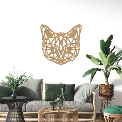 Geometrische Dieren Kat/Poes Bamboe houten cadeau decoratie relatiegeschenk van WoodWideCities