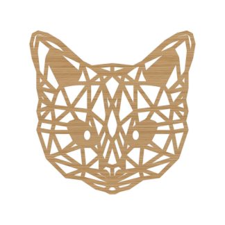 Geometrische Dieren Kat/Poes Bamboe houten cadeau decoratie relatiegeschenk van WoodWideCities