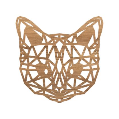 Geometrische Dieren Kat/Poes Eiken houten cadeau decoratie relatiegeschenk van WoodWideCities