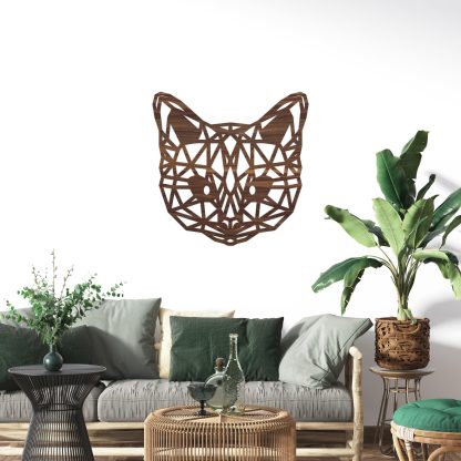 Geometrische Dieren Kat/Poes Noten houten cadeau decoratie relatiegeschenk van WoodWideCities