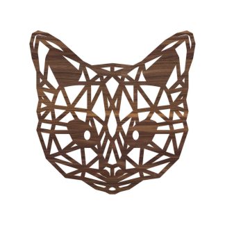 Geometrische Dieren Kat/Poes Noten houten cadeau decoratie relatiegeschenk van WoodWideCities