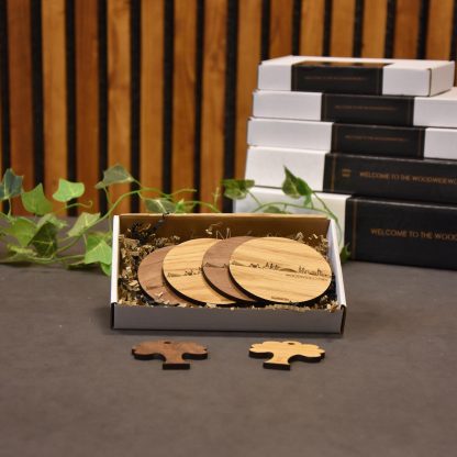 Onderzetters Geometrische Dieren Eiken houten cadeau decoratie relatiegeschenk van WoodWideCities