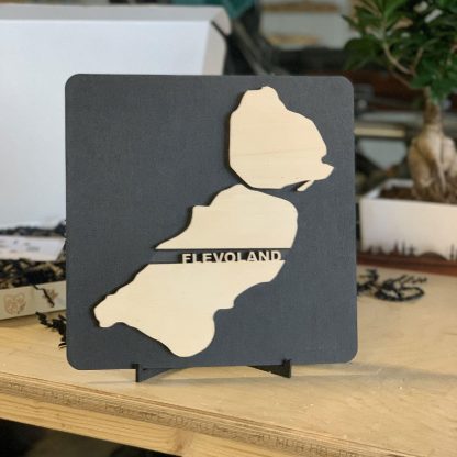 Provincie Flevoland Black houten cadeau decoratie relatiegeschenk van WoodWideCities