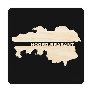 Provincie Noord-Brabant Black S (25x25 cm) houten cadeau decoratie relatiegeschenk van WoodWideCities