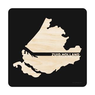 Provincie Zuid-Holland Black S (25x25 cm) houten cadeau decoratie relatiegeschenk van WoodWideCities