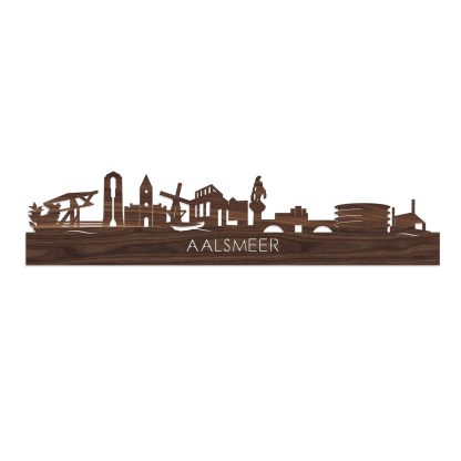 Skyline Aalsmeer Noten houten cadeau decoratie relatiegeschenk van WoodWideCities