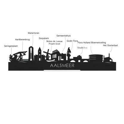 Skyline Aalsmeer Wit glanzend gerecycled kunststof cadeau decoratie relatiegeschenk van WoodWideCities