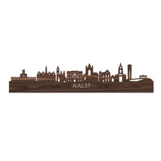 Skyline Aalst Noten houten cadeau decoratie relatiegeschenk van WoodWideCities