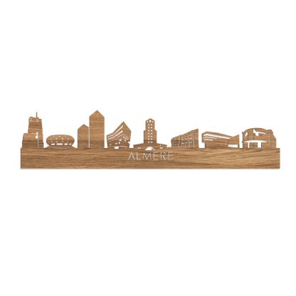 Skyline Almere Eiken houten cadeau decoratie relatiegeschenk van WoodWideCities