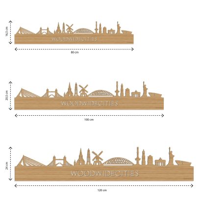 Skyline Alphen aan den Rijn Bamboe houten cadeau decoratie relatiegeschenk van WoodWideCities