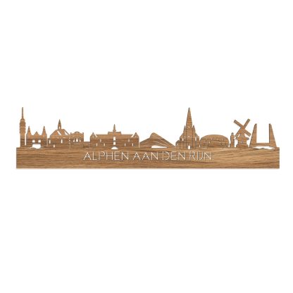 Skyline Alphen aan den Rijn Eiken houten cadeau decoratie relatiegeschenk van WoodWideCities