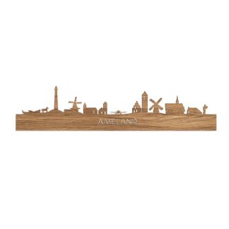 Skyline Ameland Eiken houten cadeau decoratie relatiegeschenk van WoodWideCities