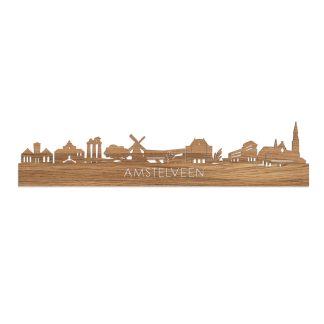 Skyline Amstelveen Eiken houten cadeau decoratie relatiegeschenk van WoodWideCities