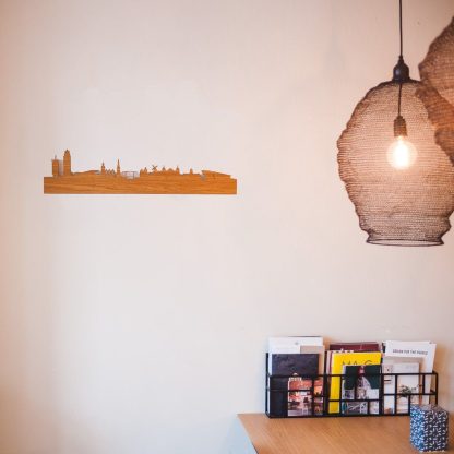 Skyline Amsterdam Bamboe houten cadeau decoratie relatiegeschenk van WoodWideCities