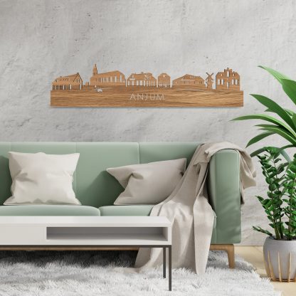 Skyline Anjum Eiken houten cadeau decoratie relatiegeschenk van WoodWideCities