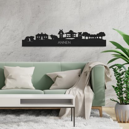 Skyline Annen Zwart houten cadeau decoratie relatiegeschenk van WoodWideCities