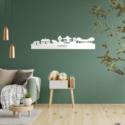 Skyline Annen Wit glanzend gerecycled kunststof cadeau decoratie relatiegeschenk van WoodWideCities