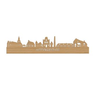 Skyline Appingedam Bamboe houten cadeau decoratie relatiegeschenk van WoodWideCities