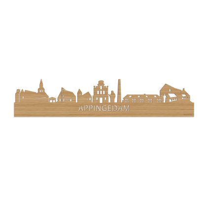 Skyline Appingedam Bamboe houten cadeau decoratie relatiegeschenk van WoodWideCities