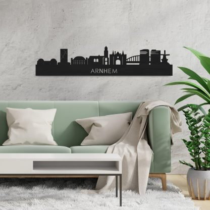 Skyline Arnhem Black houten cadeau decoratie relatiegeschenk van WoodWideCities