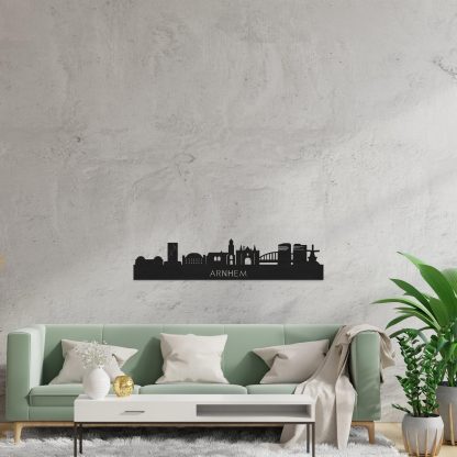 Skyline Arnhem Black houten cadeau decoratie relatiegeschenk van WoodWideCities