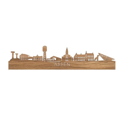 Skyline Assen Eiken houten cadeau decoratie relatiegeschenk van WoodWideCities