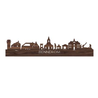 Skyline Bennekom Noten houten cadeau decoratie relatiegeschenk van WoodWideCities