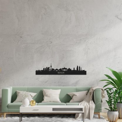 Skyline Berlijn Black houten cadeau decoratie relatiegeschenk van WoodWideCities