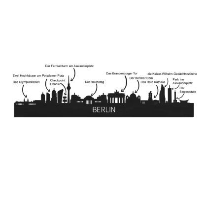 Skyline Berlijn Black houten cadeau decoratie relatiegeschenk van WoodWideCities