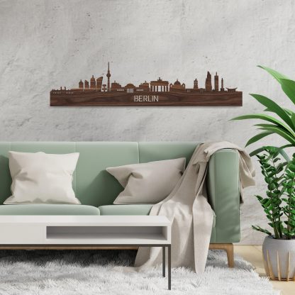 Skyline Berlijn Noten houten cadeau decoratie relatiegeschenk van WoodWideCities