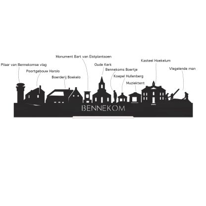 Skyline Borrelplank Bennekom houten cadeau decoratie relatiegeschenk van WoodWideCities