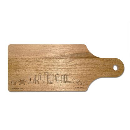 Skyline Borrelplank Charlotte houten cadeau decoratie relatiegeschenk van WoodWideCities