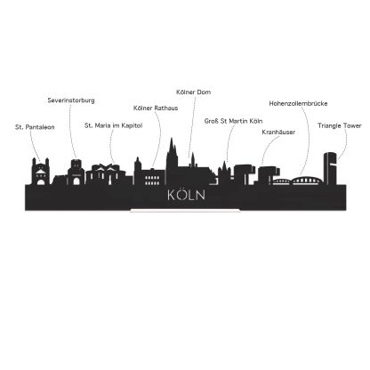 Skyline Borrelplank Köln houten cadeau decoratie relatiegeschenk van WoodWideCities