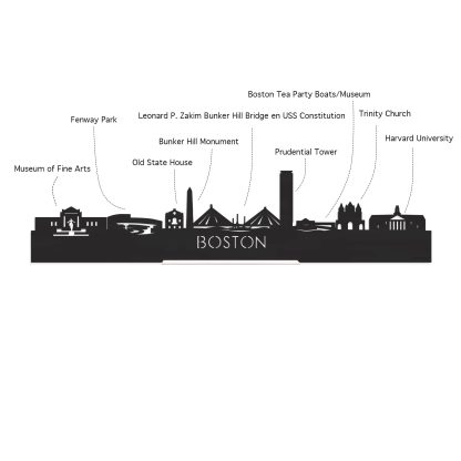 Skyline Boston Bamboe houten cadeau decoratie relatiegeschenk van WoodWideCities