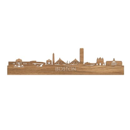 Skyline Boston Eiken houten cadeau decoratie relatiegeschenk van WoodWideCities