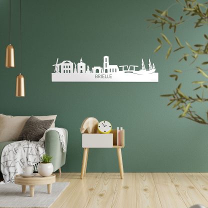 Skyline Brielle Wit glanzend gerecycled kunststof cadeau decoratie relatiegeschenk van WoodWideCities