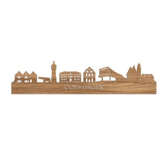 Skyline Coevorden Eiken 80 cm Zonder verlichting  houten cadeau decoratie relatiegeschenk van WoodWideCities