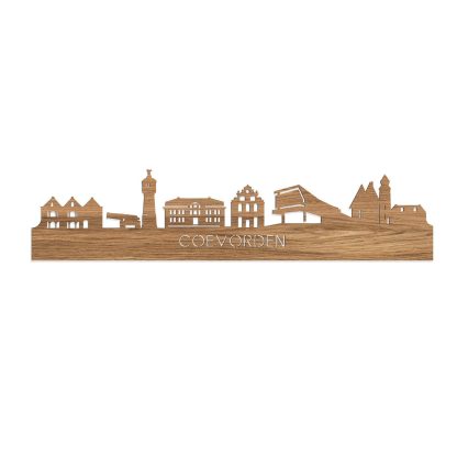 Skyline Coevorden Eiken 80 cm Zonder verlichting  houten cadeau decoratie relatiegeschenk van WoodWideCities