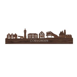 Skyline Coevorden Noten 80 cm Zonder verlichting  houten cadeau decoratie relatiegeschenk van WoodWideCities