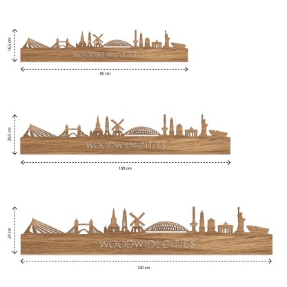 Skyline Dalfsen Eiken houten cadeau decoratie relatiegeschenk van WoodWideCities