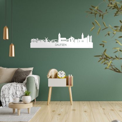 Skyline Dalfsen Wit glanzend gerecycled kunststof cadeau decoratie relatiegeschenk van WoodWideCities