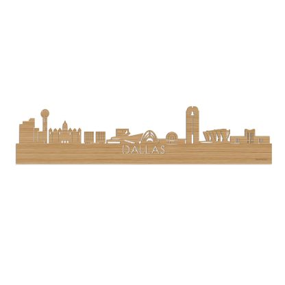 Skyline Dallas Bamboe houten cadeau decoratie relatiegeschenk van WoodWideCities