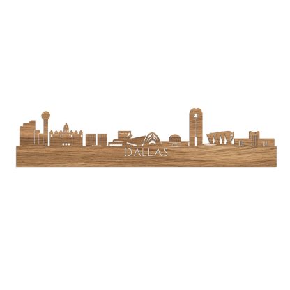 Skyline Dallas Eiken houten cadeau decoratie relatiegeschenk van WoodWideCities