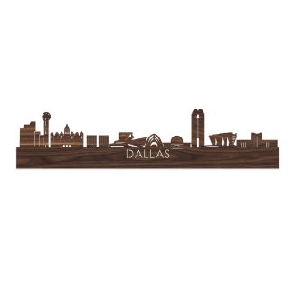 Skyline Dallas Noten houten cadeau decoratie relatiegeschenk van WoodWideCities