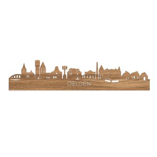 Skyline Delden Eiken houten cadeau decoratie relatiegeschenk van WoodWideCities